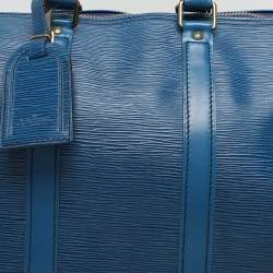 Louis Vuitton Toledo Blue Epi Leather Keepall 45 Bag