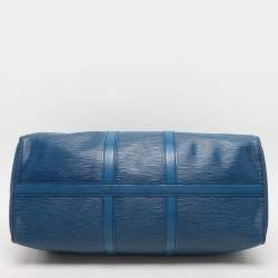 Louis Vuitton Toledo Blue Epi Leather Keepall 45 Bag