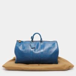 Louis Vuitton Blue Epi Leather Keepall 55 Bag
