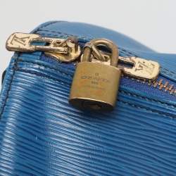 Louis Vuitton Blue Epi Leather Keepall 55 Bag