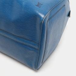 Louis Vuitton Blue Epi Leather Keepall 55 Bag