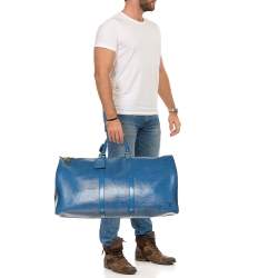 Louis Vuitton Blue Epi Leather Keepall 55 Bag