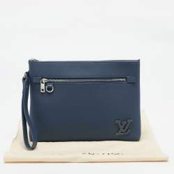 Louis Vuitton Bleu Atlantique Leather Takeoff Pouch