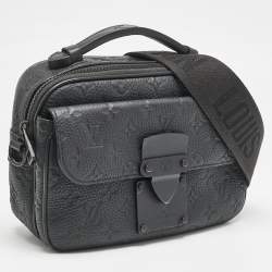 Louis Vuitton Black Monogram Taurillon Leather S Lock Messenger Bag