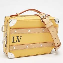Louis Vuitton Saffron Yellow Leather Handle Soft Trunk Bag