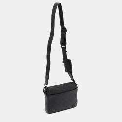 Louis Vuitton Black Monogram Shadow Leather Trio Messenger Bag