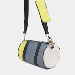 Louis Vuitton Polochon Gray/Yellow/White Taurillon Leather Monogram Pattern