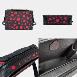 Louis Vuitton Black and Red Leather Soft Trunk Shoulder Bag