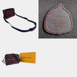 Louis Vuitton Black and Red Leather Soft Trunk Shoulder Bag