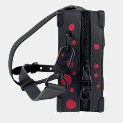 Louis Vuitton Black and Red Leather Soft Trunk Shoulder Bag
