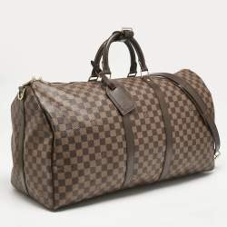 Pre Owned Louis Vuitton Damier Ebene Canvas Keepall Bandouliere 55 Bag