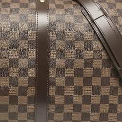 Pre Owned Louis Vuitton Damier Ebene Canvas Keepall Bandouliere 55 Bag