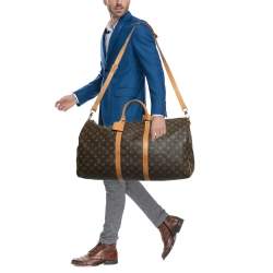 Louis Vuitton Monogram Canvas Keepall Bandouliere 55 Bag