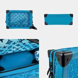 Louis Vuitton  Mesh Turquoise Monogram Soft Trunk Shoulder Bag 