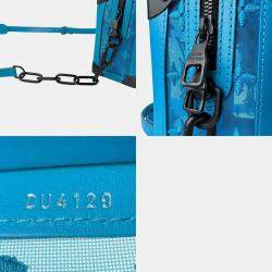Louis Vuitton  Mesh Turquoise Monogram Soft Trunk Shoulder Bag 