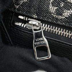 Louis Vuitton  Noir Monogram Denim Taurillon Leather Busas Tokyo Messenger Bag