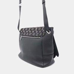 Louis Vuitton  Noir Monogram Denim Taurillon Leather Busas Tokyo Messenger Bag