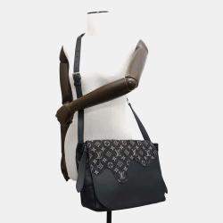 Louis Vuitton  Noir Monogram Denim Taurillon Leather Busas Tokyo Messenger Bag