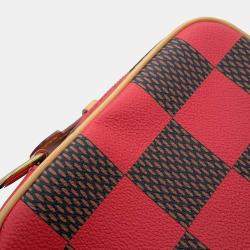 Louis Vuitton Red Damier Pop Chess Messenger Bag