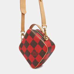 Louis Vuitton Red Damier Pop Chess Messenger Bag