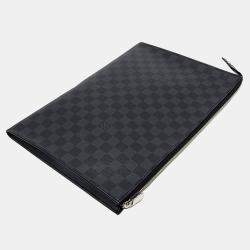 Louis Vuitton Black Canvas Graphite Pochette 24H Clutch