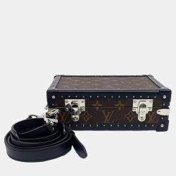 Louis Vuitton Black Coated Canvas and Leather Macassar Clutch Box Bag