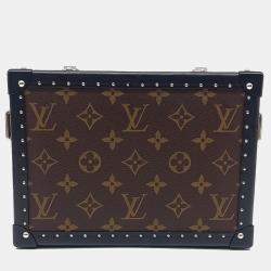Louis Vuitton Black Coated Canvas and Leather Macassar Clutch Box Bag