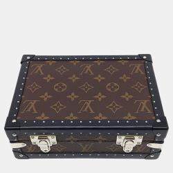 Louis Vuitton Black Coated Canvas and Leather Macassar Clutch Box Bag