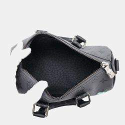 Louis Vuitton Black Monogram Eclipse Reverse Canvas Keepall Bandouliere 25 Bag
