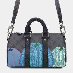 Louis Vuitton Black Monogram Eclipse Reverse Canvas Keepall Bandouliere 25 Bag