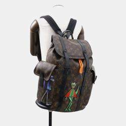 Louis Vuitton Christopher Noir Monogram Macassar Canvas Lv Friends Size Pm