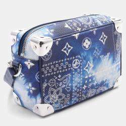 Louis Vuitton Navy Blue/White Canvas Mini Soft Trunk Bandana Shoulder Bag
