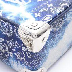 Louis Vuitton Navy Blue/White Canvas Mini Soft Trunk Bandana Shoulder Bag