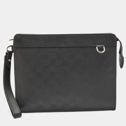 Louis Vuitton Black Damier Infini Leather Standing Pouch
