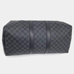 Louis Vuitton Black PVC Graphite Bandouliere Keepall 45 bag