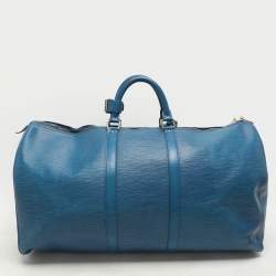 Louis Vuitton Blue Epi Leather Keepall 55 Bag