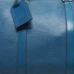 Louis Vuitton Blue Epi Leather Keepall 55 Bag