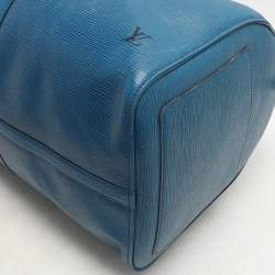 Louis Vuitton Blue Epi Leather Keepall 55 Bag