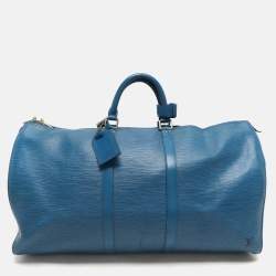 Louis Vuitton Blue Epi Leather Keepall 55 Bag