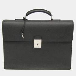 Louis Vuitton Black Taiga Leather Serviette Robusto 2 Business Briefcase Bag