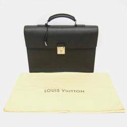 Louis Vuitton Black Taiga Leather Serviette Robusto 2 Business Briefcase Bag