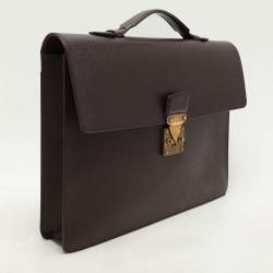 Louis Vuitton Burgundy Taiga Leather Serviette Kourad Briefcase