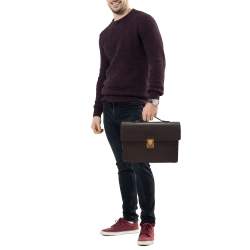 Louis Vuitton Burgundy Taiga Leather Serviette Kourad Briefcase