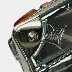 Louis Vuitton Metallic & Silver Patent Leather Monogram Mirror Handle Soft Trunk