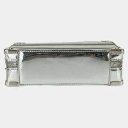 Louis Vuitton Metallic & Silver Patent Leather Monogram Mirror Handle Soft Trunk