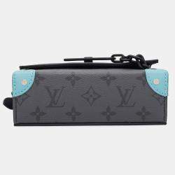 Louis Vuitton Steamer Wearable Wallet Gray/Turquoise Monogram Eclipse Reverse