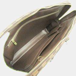  Louis Vuitton Brown Damier Ebene Canvas Voyage Document Bag 