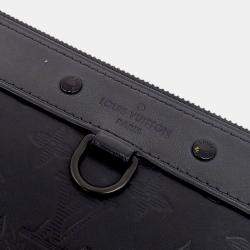 Louis Vuitton Black Leather Shadow Discovery Pochette Clutch