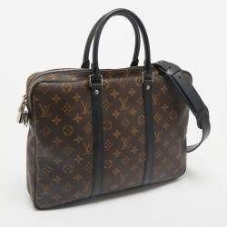 Louis Vuitton Monogram Macassar Canvas Porte Documents Voyage PM Bag