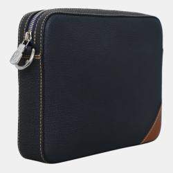 Louis Vuitton Blue Tan Leather Trio Messenger Bag